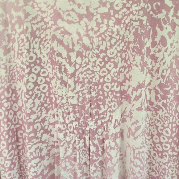 Ellen Tracy Pink & White Animal Print V-Neck Caftan Dress 2X Lounge Wear - Picture 6 of 9